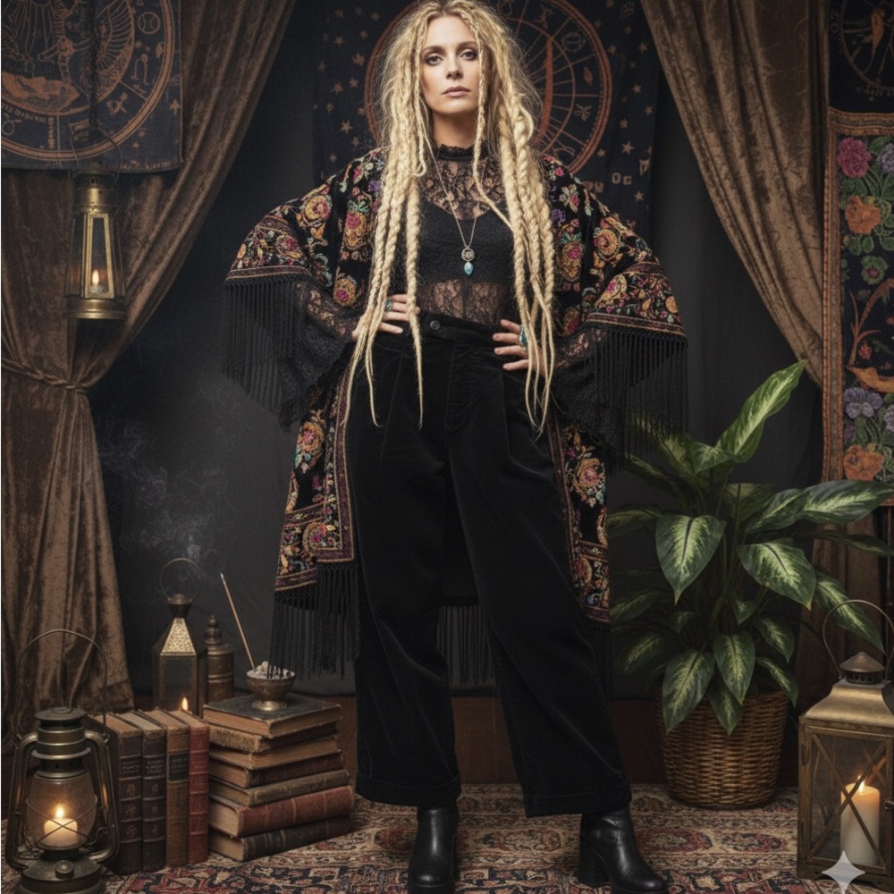 Free People Black Cotton Velvet Cuffed Cropped Baggy Pants 2 Trousers
